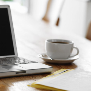 laptop and cup